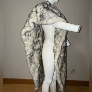 Fabulous Furs Huge Gray Faux Fur Wrap